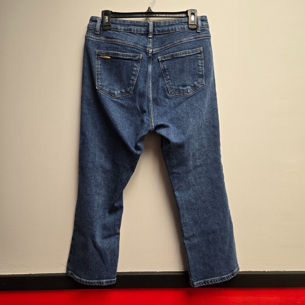 Michael Kors Selma Cropped Flare Jeans High Rise Medium Wash Blue Denim Size 10 - Picture 3 of 12